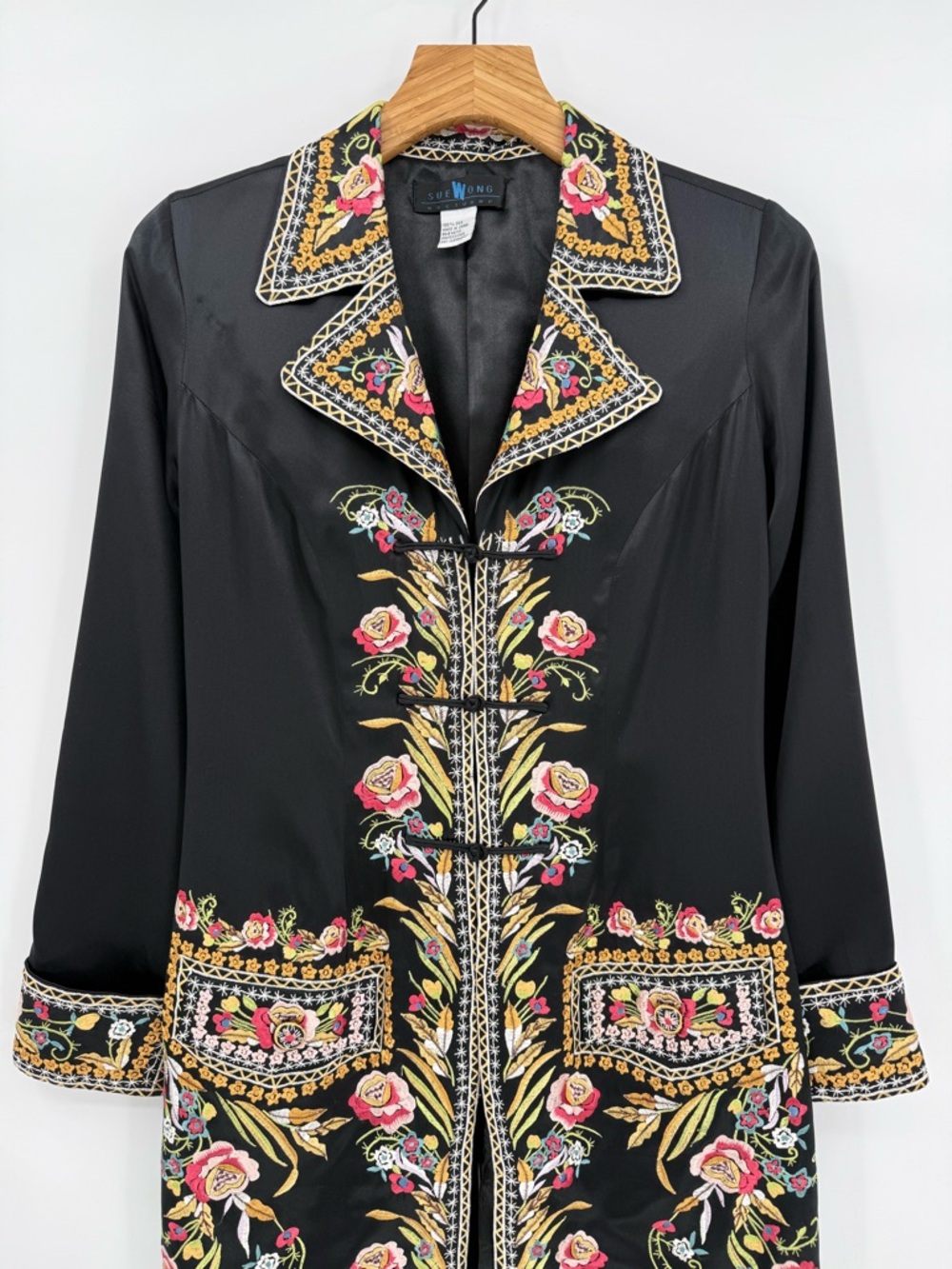 Sue Wong Nocturne 100% Silk Floral Embroidered Evening Coat Opera see meas. - Picture 5 of 16